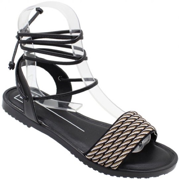 Moleca Women’s Black Casual Strappy Flat Sandals - Picture 2 of 6